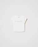 T-shirt con ricamo logo di perle | TWINSET - PMC Portici

