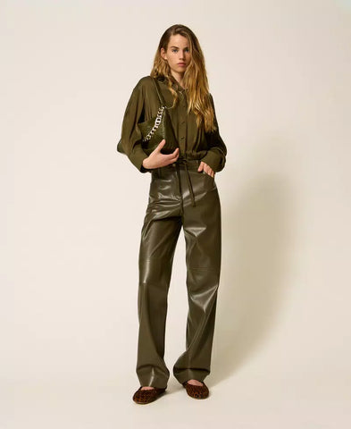 Pantaloni a sigaretta effetto pelle | TWINSET - PMC Portici

