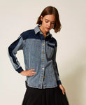 Camicia in jeans bicolore | TWINSET - PMC Portici

