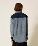 Camicia in jeans bicolore | TWINSET - PMC Portici

