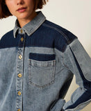 Camicia in jeans bicolore | TWINSET - PMC Portici

