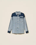 Camicia in jeans bicolore | TWINSET - PMC Portici

