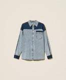 Camicia in jeans bicolore | TWINSET - PMC Portici

