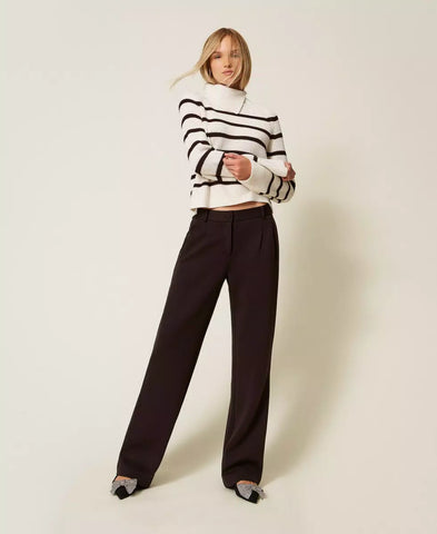 Pantaloni ampi in tessuto scuba | TWINSET - PMC Portici

