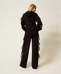 Pantaloni con volant in georgette | TWINSET - PMC Portici

