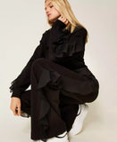 Pantaloni con volant in georgette | TWINSET - PMC Portici

