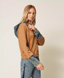 Felpa in tessuto scuba e jeans | TWINSET - PMC Portici

