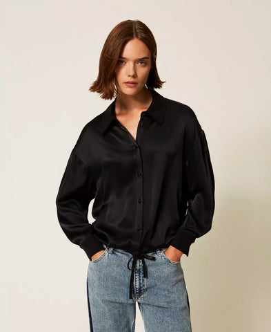 Camicia in raso con coulisse | TWINSET - PMC Portici

