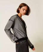 Cardigan in maglia doppiata in tulle | TWINSET - PMC Portici

