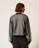 Cardigan in maglia doppiata in tulle | TWINSET - PMC Portici

