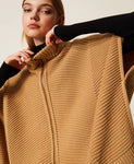 Poncho in maglia con zip | TWINSET - PMC Portici