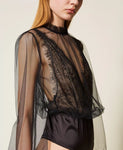 Body in tulle e pizzo | TWINSET - PMC Portici