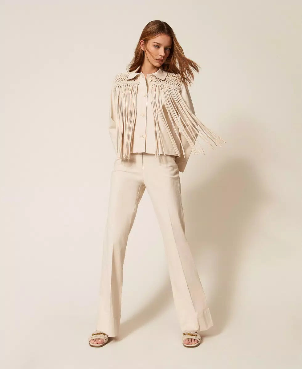 Giacca in bull con frange | TWINSET - PMC Portici

