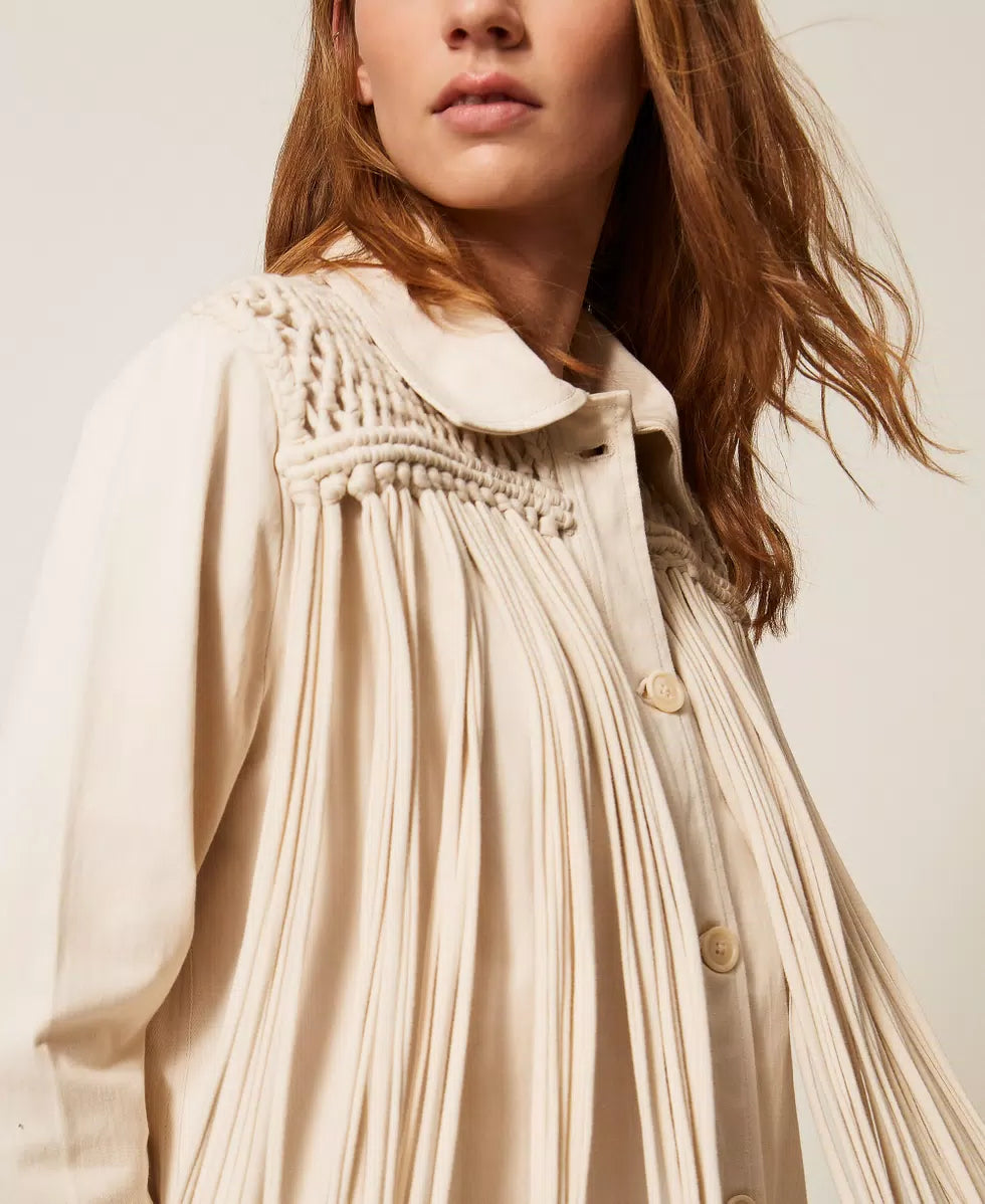 Giacca in bull con frange | TWINSET - PMC Portici

