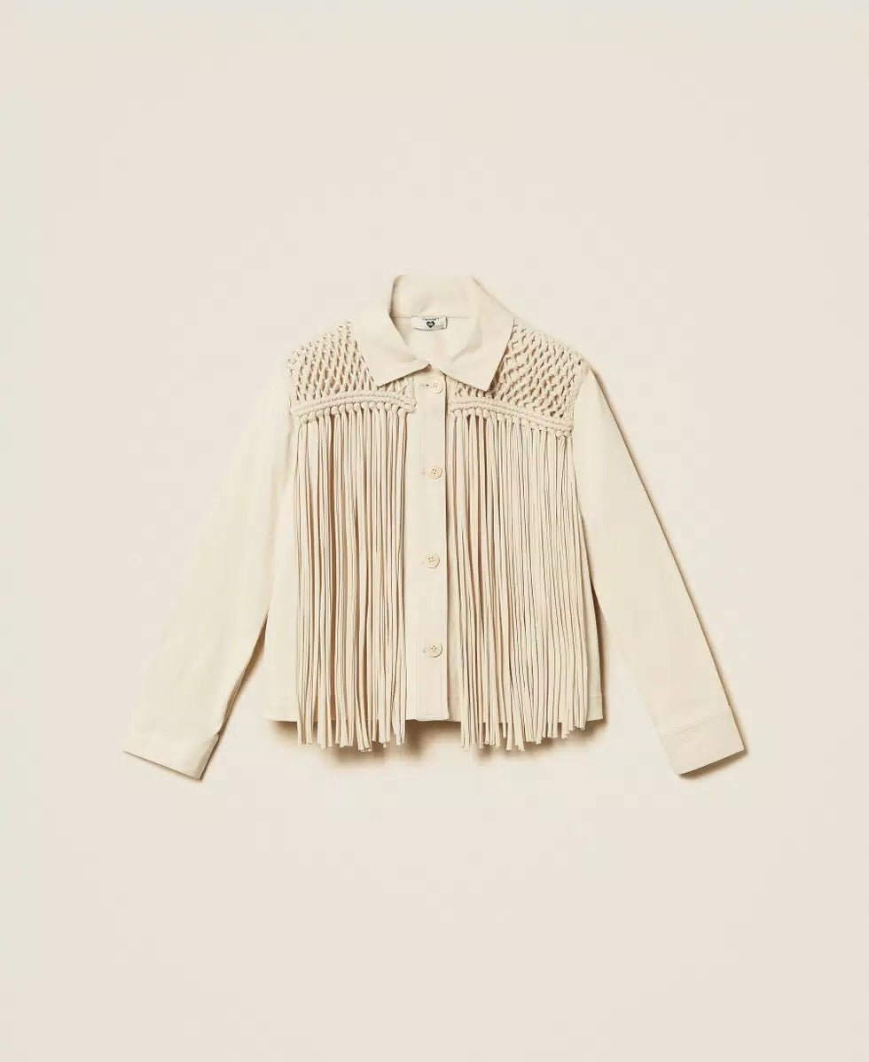 Giacca in bull con frange | TWINSET - PMC Portici

