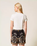 Shorts in misto lino stampato | TWINSET - PMC Portici