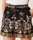 Shorts in misto lino stampato | TWINSET - PMC Portici