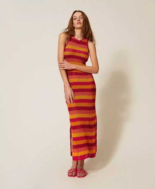 Abito lungo in maglia a righe | TWINSET - PMC Portici

