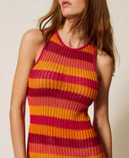 Abito lungo in maglia a righe | TWINSET - PMC Portici

