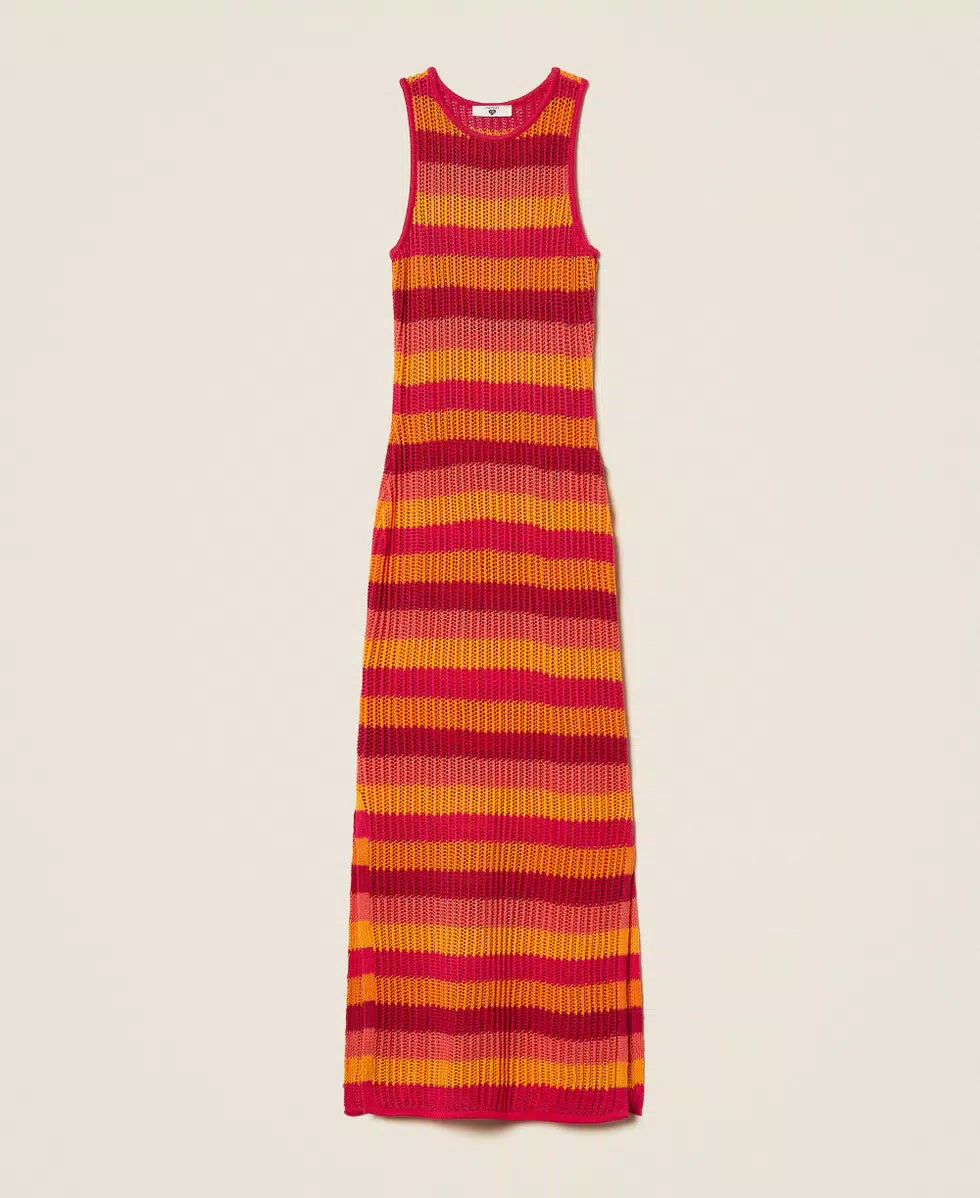Abito lungo in maglia a righe | TWINSET - PMC Portici

