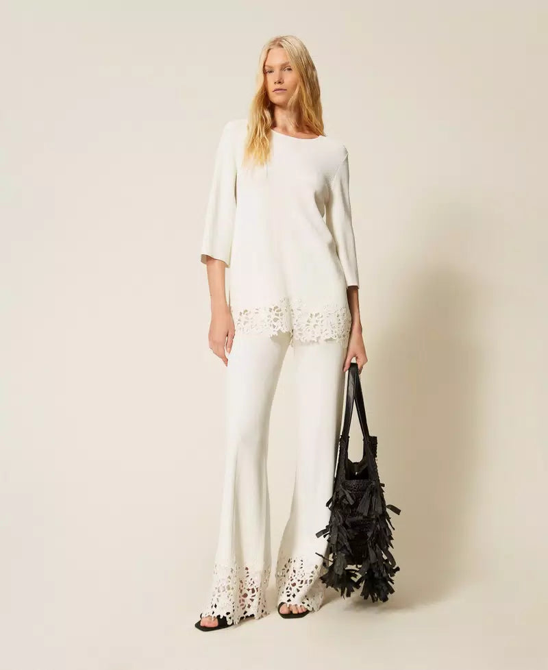 Maxi maglia con pizzo | TWINSET - PMC Portici
