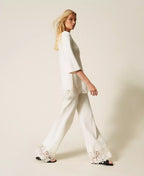 Pantaloni in maglia con pizzo | TWINSET - PMC Portici