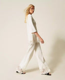 Pantaloni in maglia con pizzo | TWINSET - PMC Portici