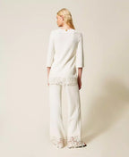 Pantaloni in maglia con pizzo | TWINSET - PMC Portici