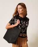 Borsa shopper in rafia con frange | TWINSET - PMC Portici