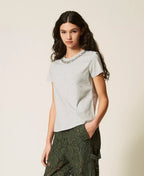 T-shirt fitted con ricamo di cabochon | TWINSET - PMC Portici