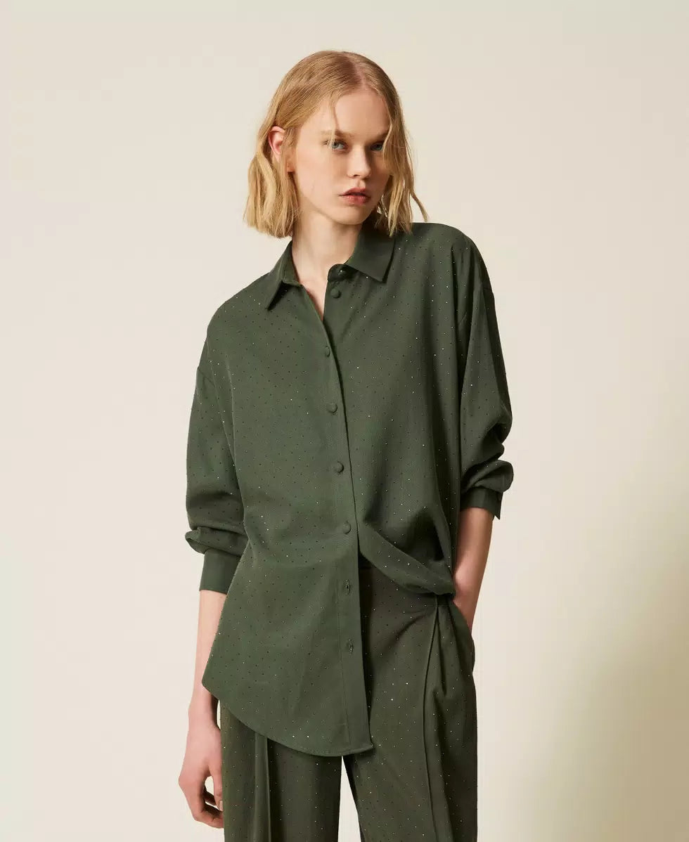 Camicia in twill con borchie | TWINSET - PMC Portici