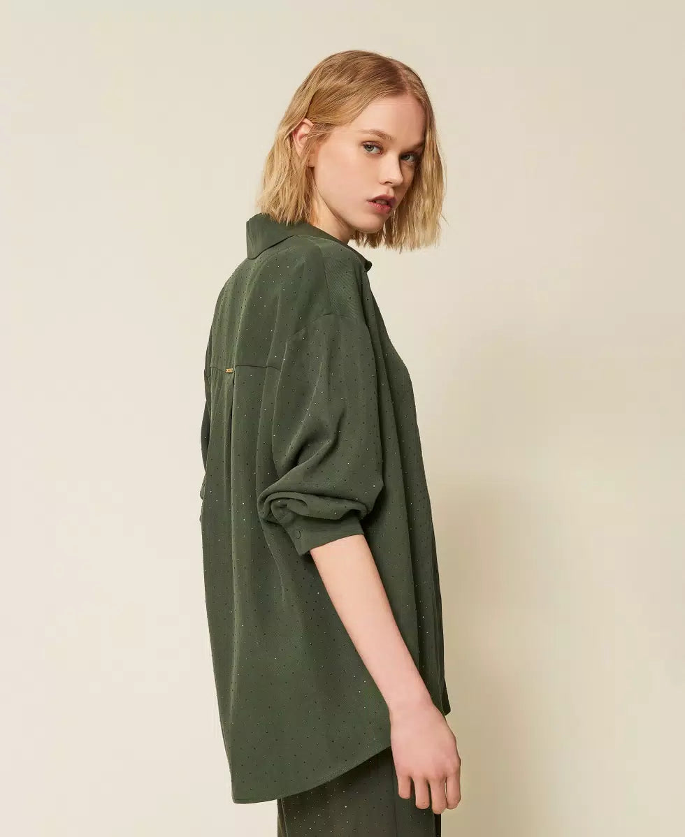 Camicia in twill con borchie | TWINSET - PMC Portici