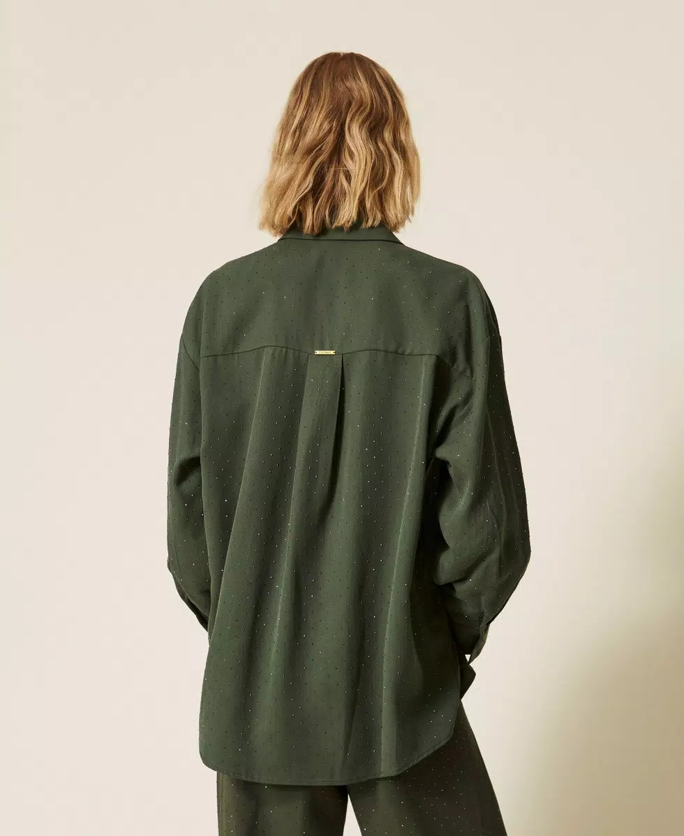 Camicia in twill con borchie | TWINSET - PMC Portici