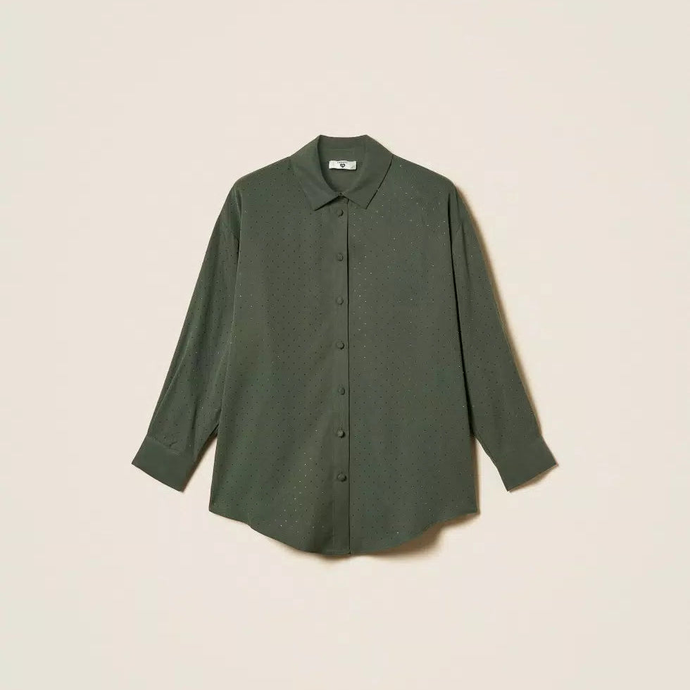Camicia in twill con borchie | TWINSET - PMC Portici