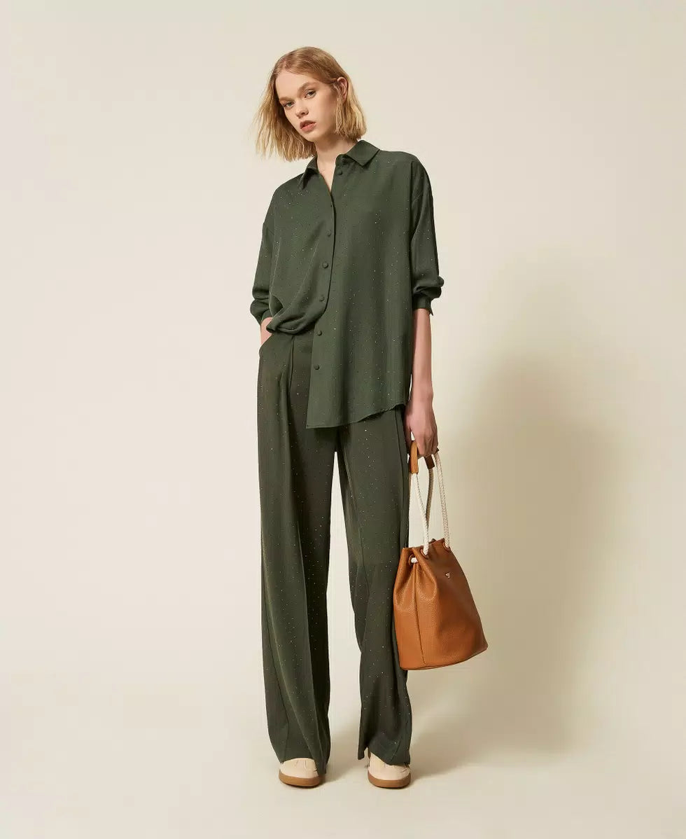 Camicia in twill con borchie | TWINSET - PMC Portici