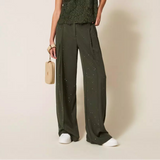 Pantaloni in twill con strass | TWINSET - PMC Portici


