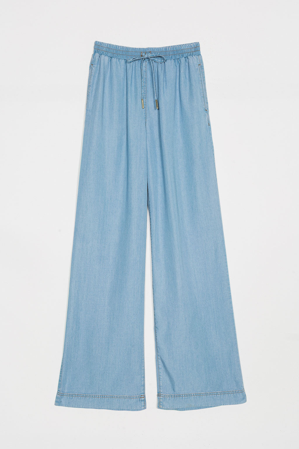 Pantaloni ampi in chambray | TWINSET - PMC Portici

