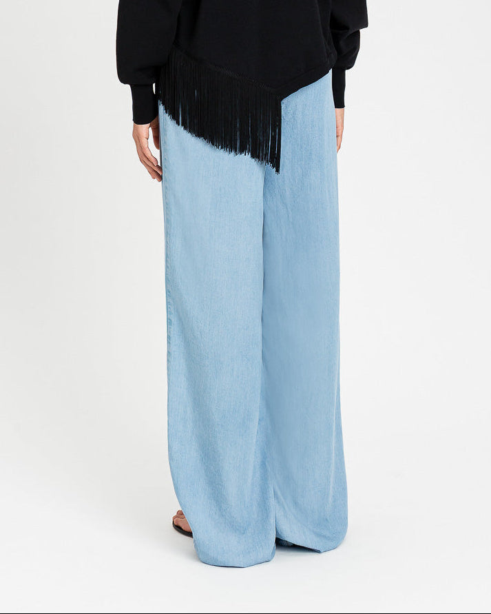 Pantaloni ampi in chambray | TWINSET - PMC Portici

