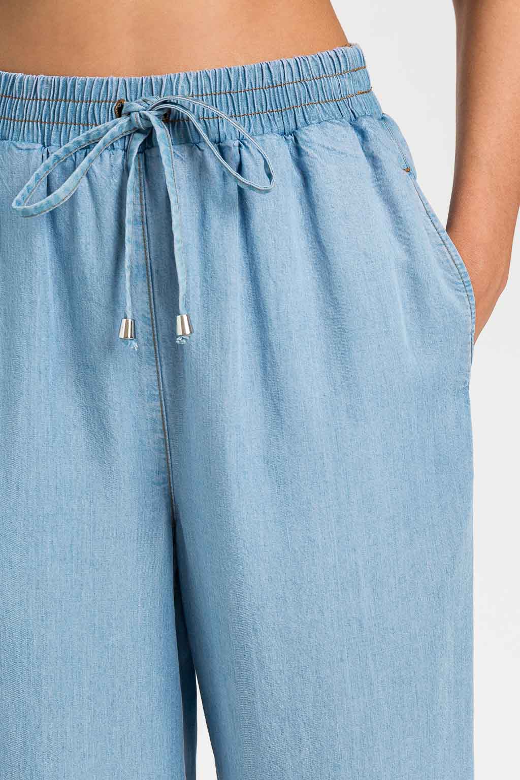 Pantaloni ampi in chambray | TWINSET - PMC Portici


