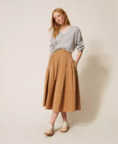 Gonna longuette in taffetà con pieghe | TWINSET - PMC Portici