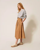 Gonna longuette in taffetà con pieghe | TWINSET - PMC Portici