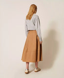 Gonna longuette in taffetà con pieghe | TWINSET - PMC Portici