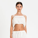Top corto a palloncino in mussola di cotone | TWINSET - PMC Portici