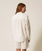 Camicia in misto lino con ricamo | TWINSET - PMC Portici