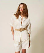 Camicia in misto lino con ricamo | TWINSET - PMC Portici