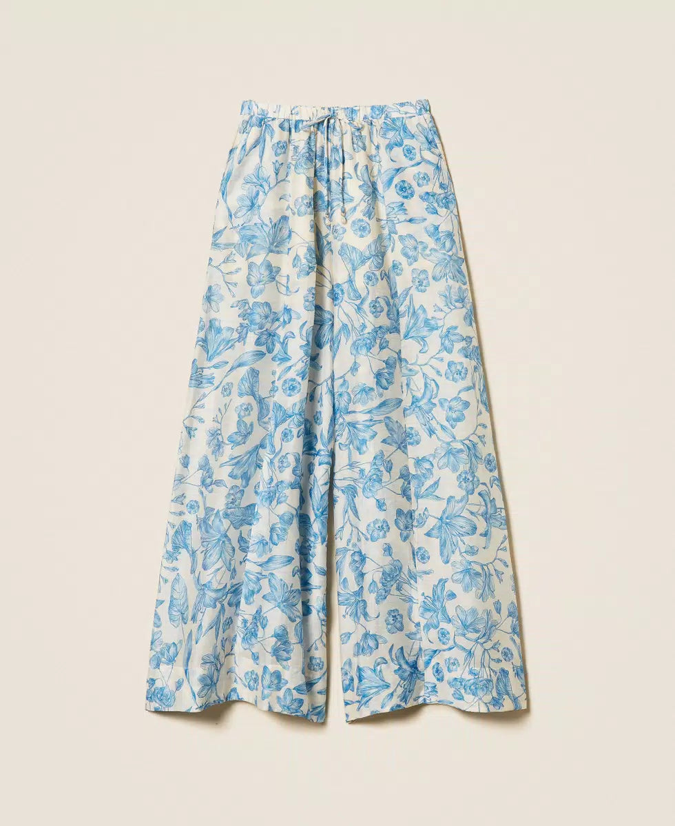 Pantaloni a palazzo a fiori | TWINSET - PMC Portici