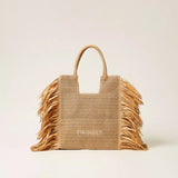 Borsa shopper in rafia con frange laterali | TWINSET - PMC Portici