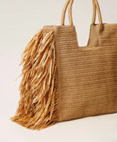 Borsa shopper in rafia con frange laterali | TWINSET - PMC Portici