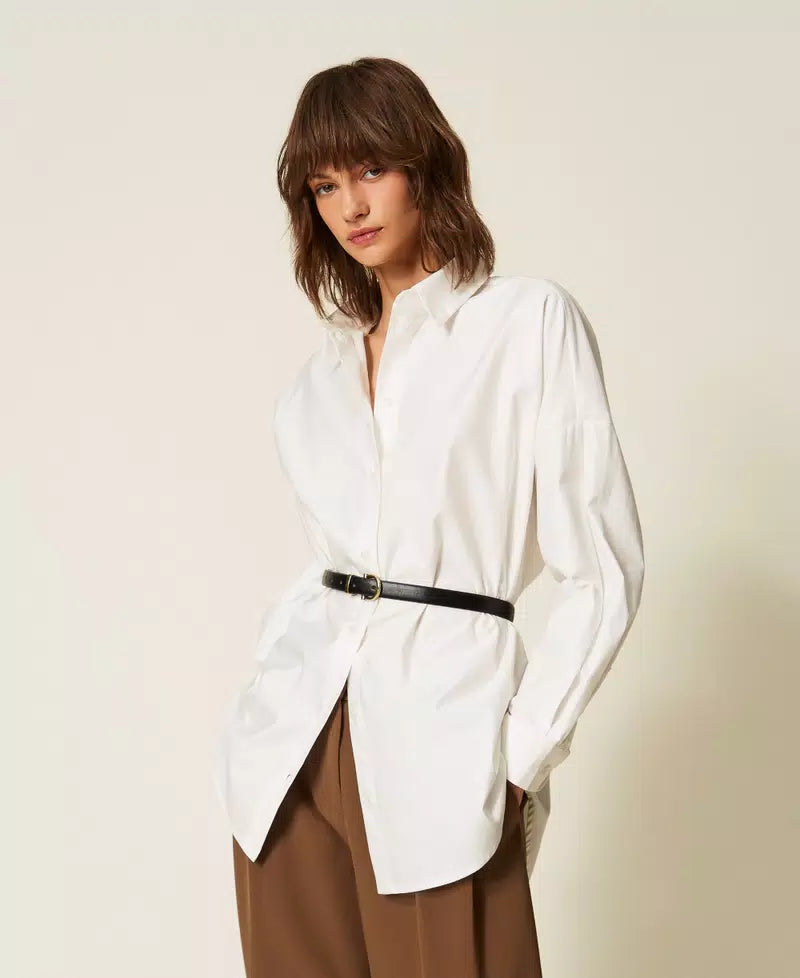Camicia in popeline con cintura | TWINSET - PMC Portici