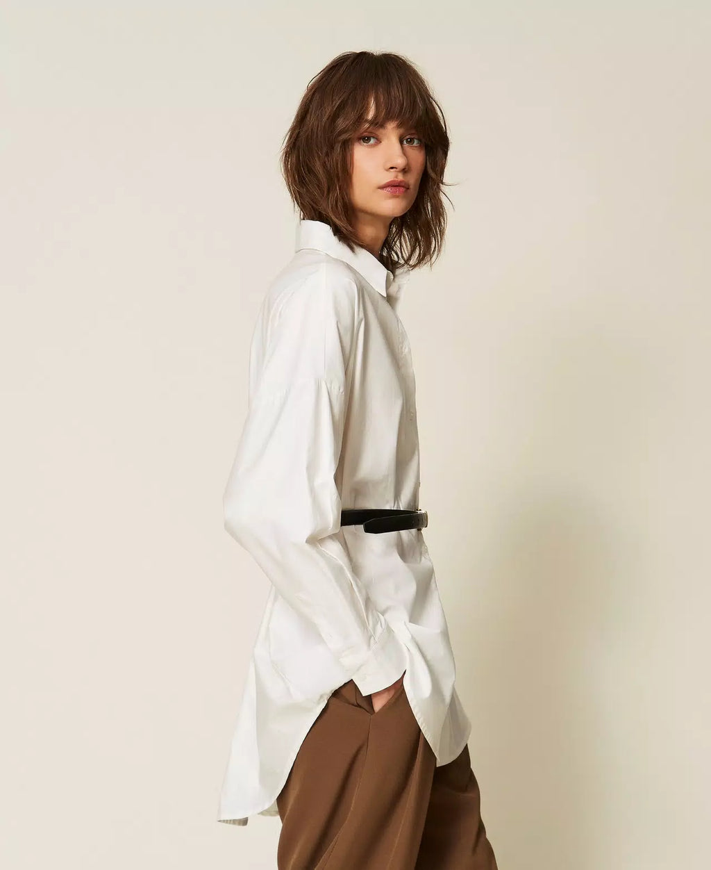 Camicia in popeline con cintura | TWINSET - PMC Portici